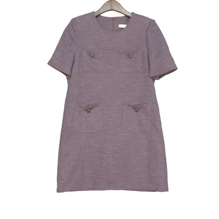 [BUNJANG] BENITO Pink Tweed Mini Dress / 베니토 BENITO 트위드 미니 원피스 FREE 핑크 하객룩