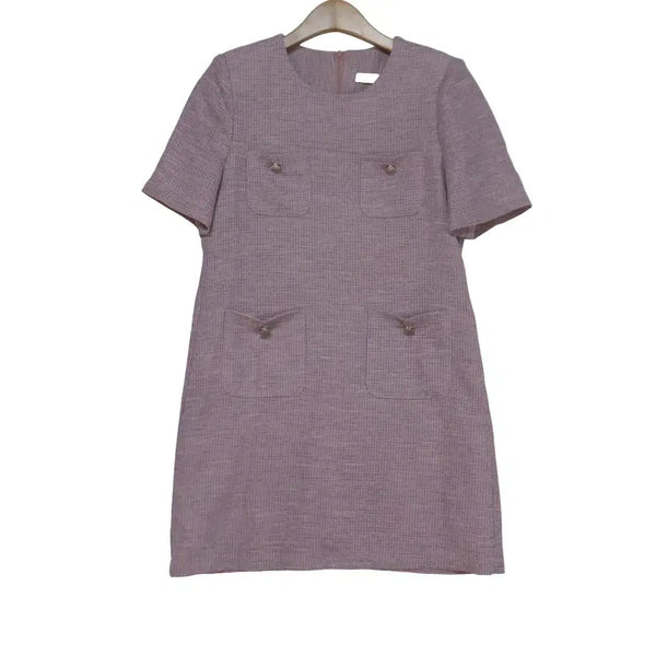 [BUNJANG] BENITO Pink Tweed Mini Dress / 베니토 BENITO 트위드 미니 원피스 FREE 핑크 하객룩