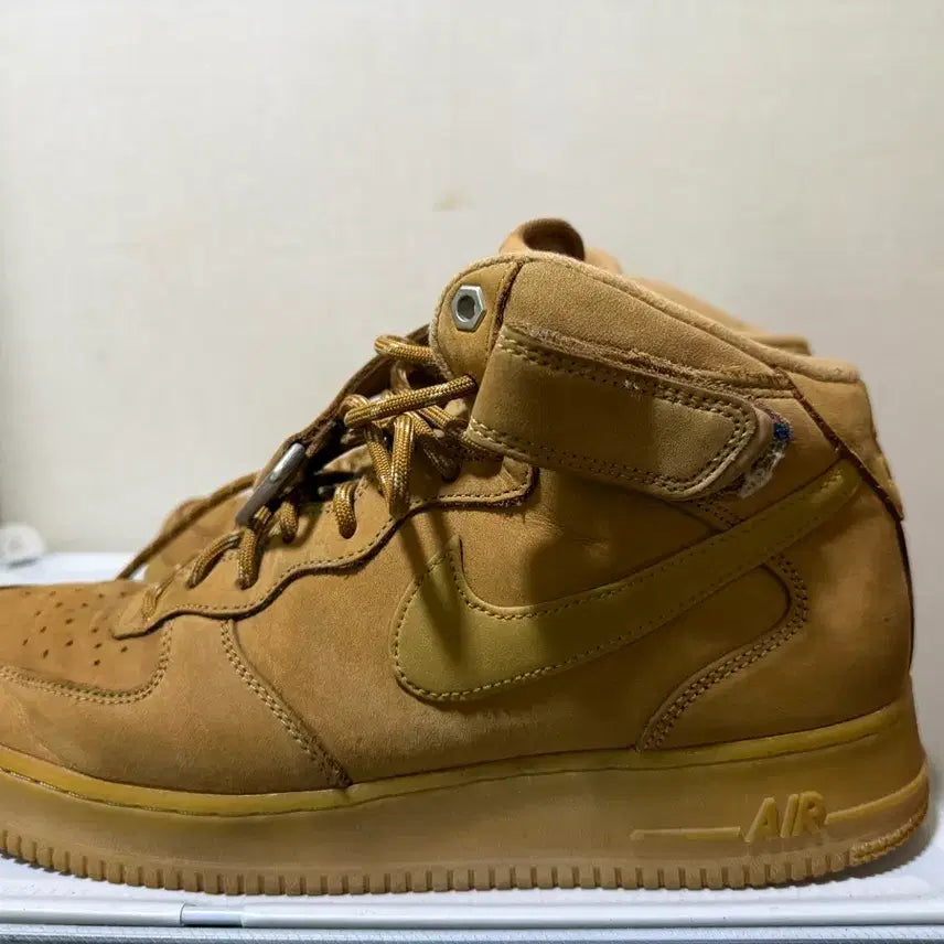 [BUNJANG] Nike Air Force 1 Mid '07 WB Flax 'Wheat' Sneakers / 나이키 에어포스 1 미드 '07 WB 플랙스 된장포스