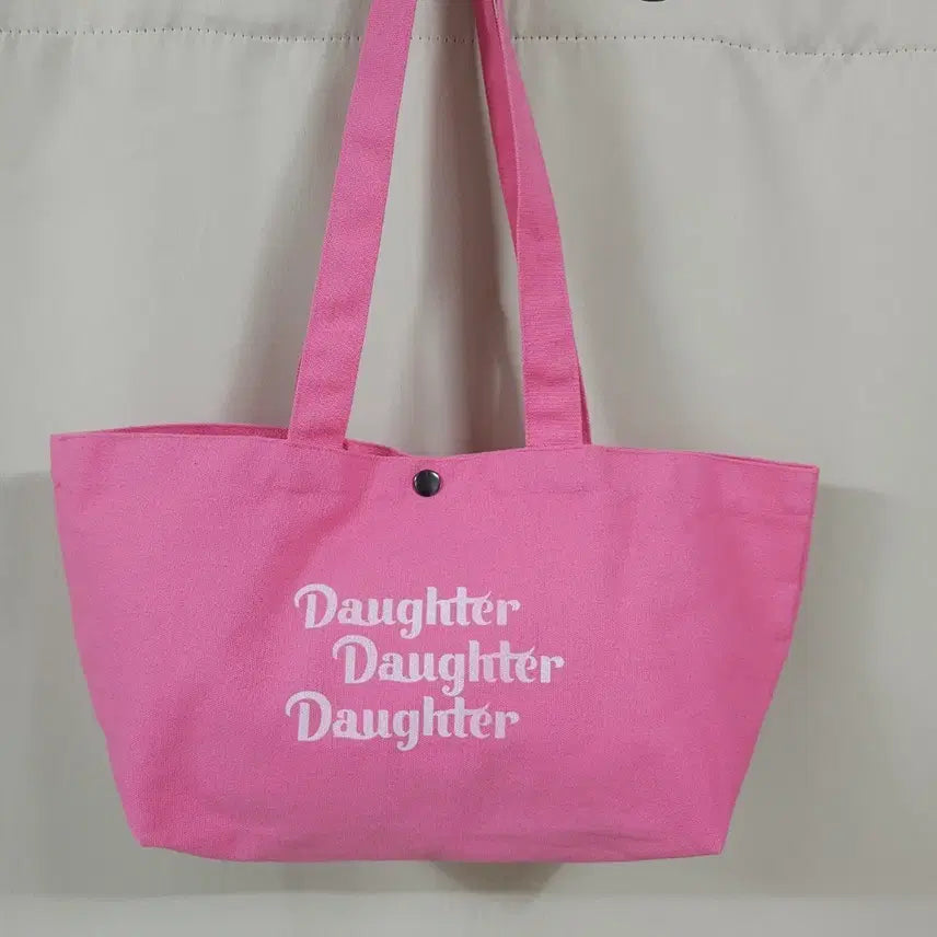 [BUNJANG] Daughter x Kinda Cool Ah Young Collaboration Pink Canvas Tote Bag / 핑크 캔버스 토트백 도우터 x 카인다쿨 아영 콜라보