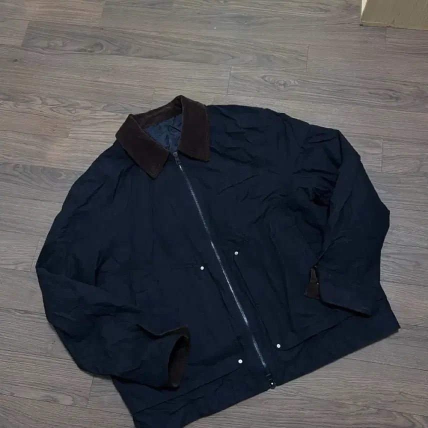 [BUNJANG] TNGT Navy Corduroy Collar Jacket / TNGT 네이비 코듀로이 칼라 자켓