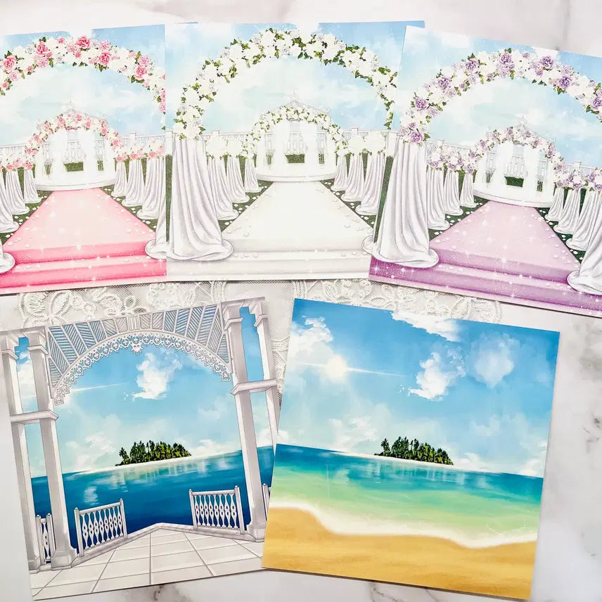 [BUNJANG] Serendi Diary Wedding Arch + Sea Scenery Sticker Set / [소품집] 세렌디 다이어리 웨딩 아치 + 바다풍경 5종 세트