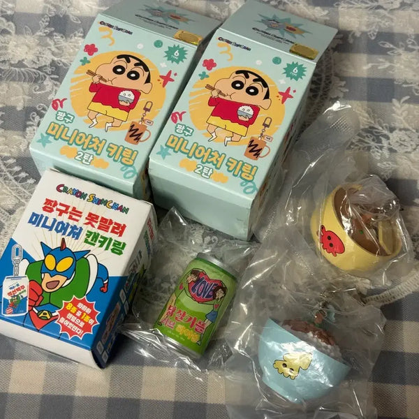 [BUNJANG] Crayon Shin-chan Miniature Keychain Set / 짱구 미니어처 키링 2탄 캔키링 일괄