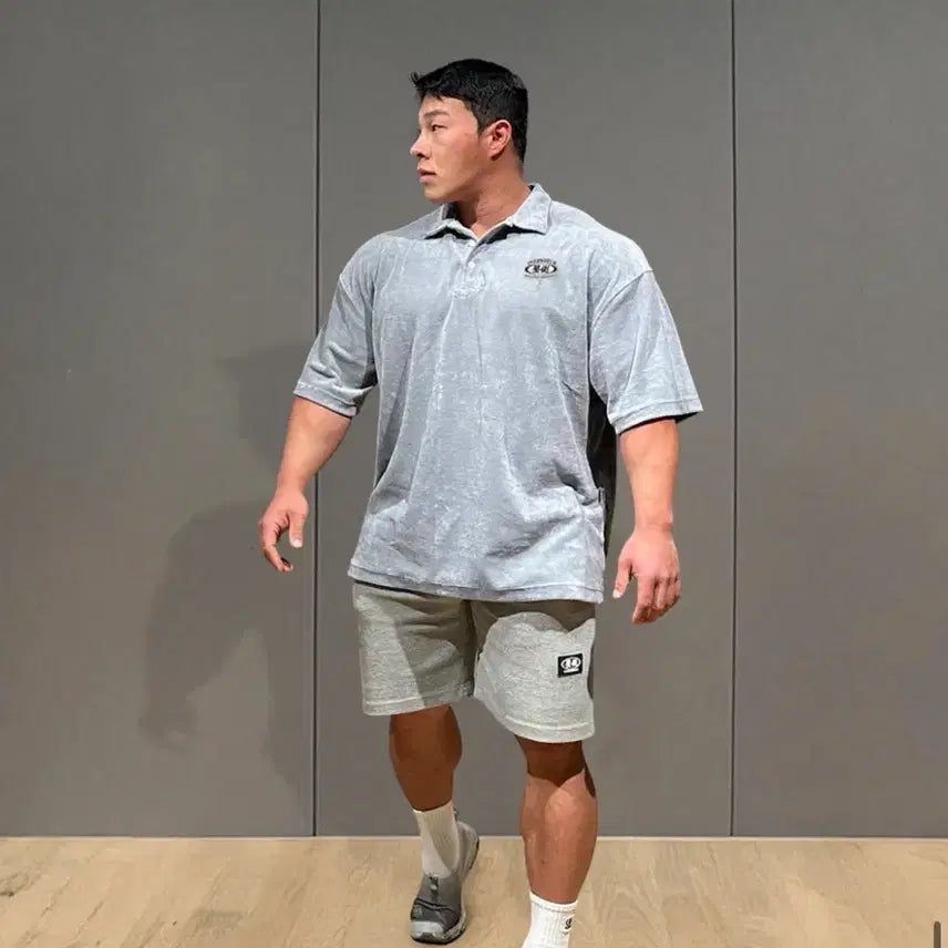 [BUNJANG] 압도 (APDO) Big Logo Oversized Collar T-shirt 2 Sizes / 압도 타올지 빅로고 오버핏 카라티 2size