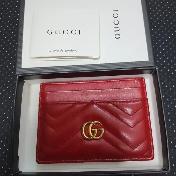 [BUNJANG] Gucci Marmont Matelassé Card Case Red / 구찌 카드지갑