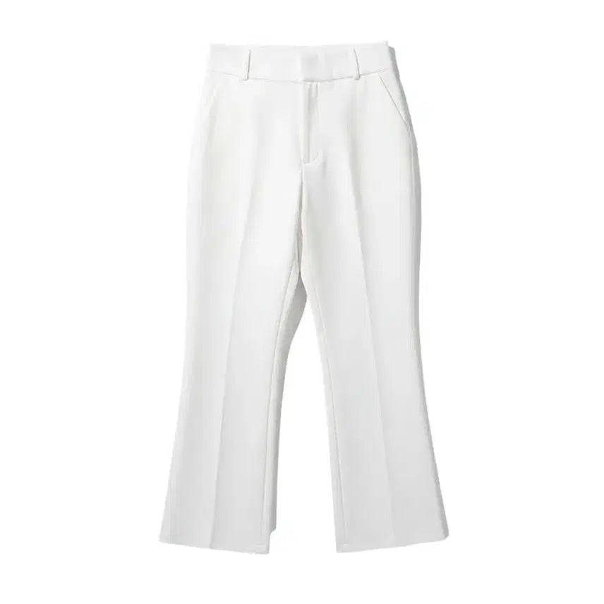 [BUNJANG] Women's White High-Waist Slacks Size L (36-96) / 여성L/ 텍새 화이트 하이웨스트 슬랙스 36-96