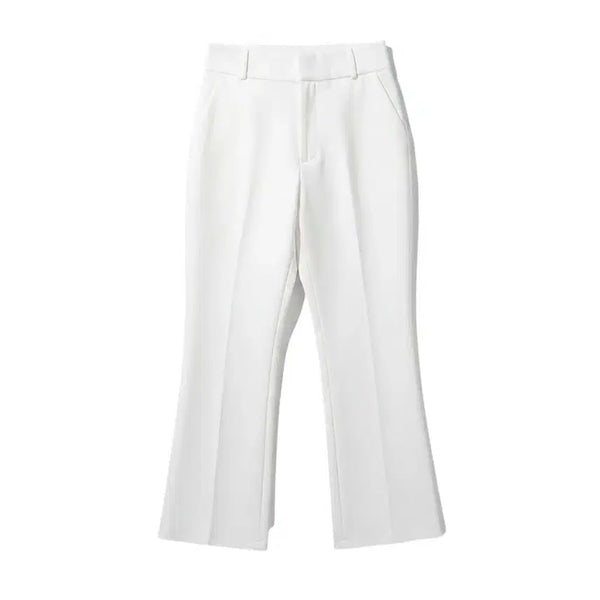 [BUNJANG] Women's White High-Waist Slacks Size L (36-96) / 여성L/ 텍새 화이트 하이웨스트 슬랙스 36-96