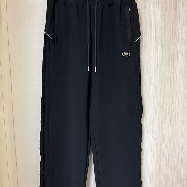 [BUNJANG] Born to Win Suede Silver Line Pants Black / 본투윈 스웨이드 실버 라인 팬츠 블랙