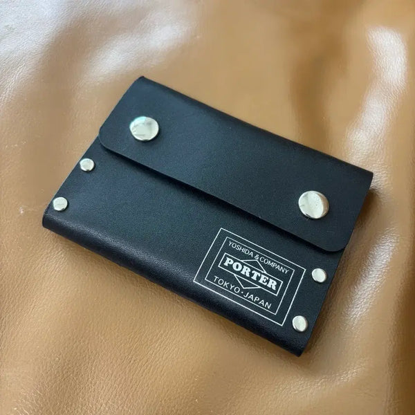 [BUNJANG] Porter Stud Leather Card Case Wallet Black / PORTER 포터 스터드 레더 카드 케이스 월렛 지갑 블랙