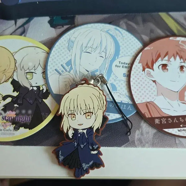 [BUNJANG] Fate/stay night Saber (Black) Keychain & Coaster Set / 페스나 흑밥 키링 & 코스터 판매