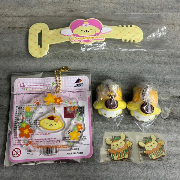 [BUNJANG] Pompompurin Acrylic Keyring Gacha Set / [당일배송] 폼폼푸린 아크릴 키링 쿠지 가챠 세븐일레븐 지비츠 세트
