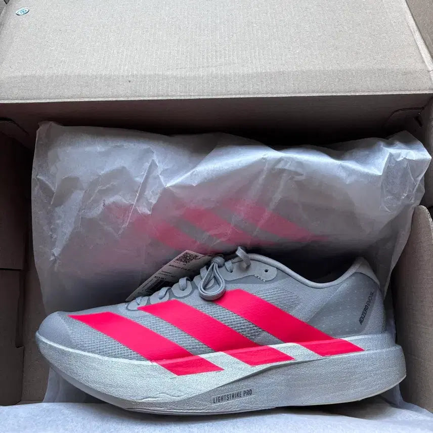 [BUNJANG] Adidas Adizero Evo SL Silver Metallic Lucid Red Women's Running Shoes / 아디다스 아디제로 에보 sl w280