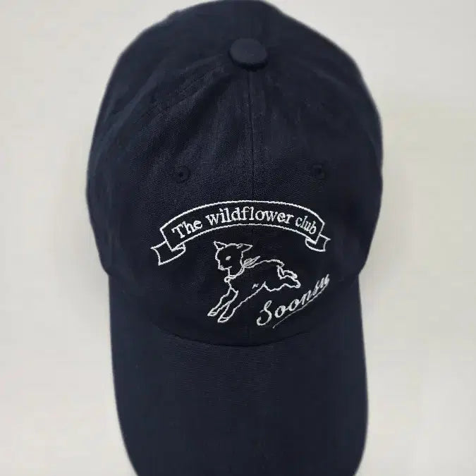 [BUNJANG] Soonsu Navy Wool Ball Cap with Sheep Embroidery / soonsu 순수 모자볼캡모자