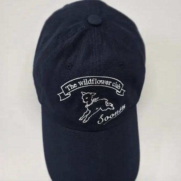 [BUNJANG] Soonsu Navy Wool Ball Cap with Sheep Embroidery / soonsu 순수 모자볼캡모자