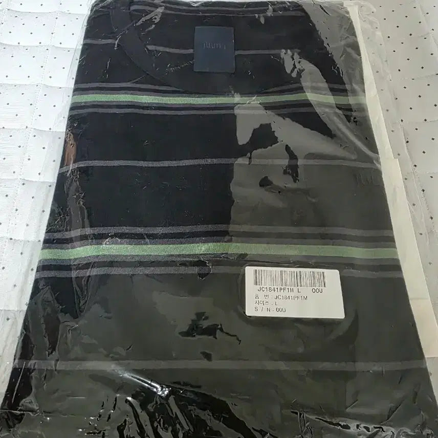 [BUNJANG] Juun.J Green Black Stripe Long Sleeve L / 준지/ 그린 블랙 스트라이프 롱슬리브/ L
