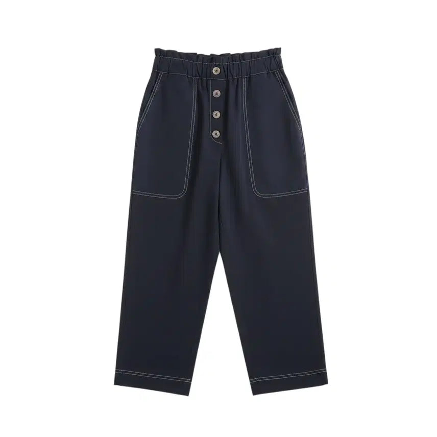 [BUNJANG] Zara Stitch Wide Banding Pants NV / 여성L/ 자라 스티치 와이드 밴딩팬츠NV 36-106