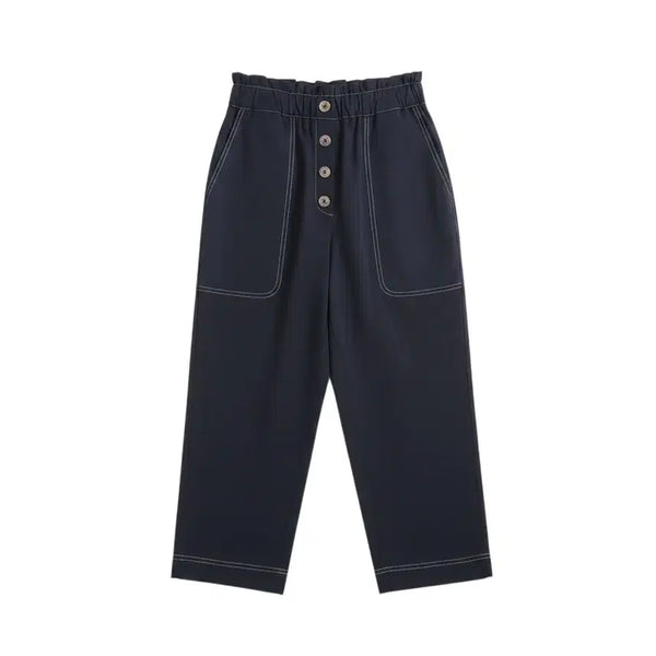 [BUNJANG] Zara Stitch Wide Banding Pants NV / 여성L/ 자라 스티치 와이드 밴딩팬츠NV 36-106
