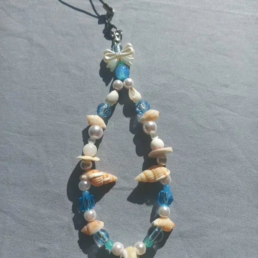 [BUNJANG] Summer Shell & Mother of Pearl Beaded Keychain / 여름 컨셉 자개 & 조개 비즈 키링