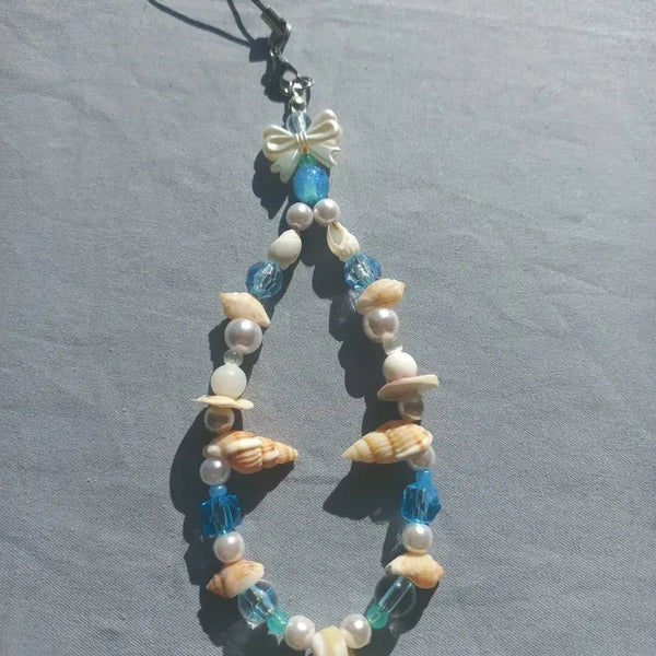 [BUNJANG] Summer Shell & Mother of Pearl Beaded Keychain / 여름 컨셉 자개 & 조개 비즈 키링
