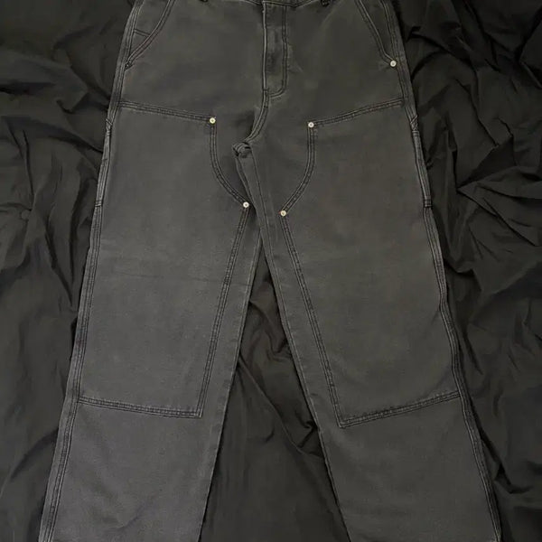 [BUNJANG] AICA WHITE Vintage Double Knee Pigment Pants Charcoal L / 에이카화이트 빈티지 더블니 피그먼트 팬츠 차콜 L