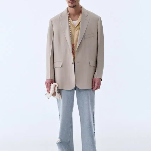 [BUNJANG] Recto Viscose Blazer Beige M / Recto 비스코스 블레이저 M