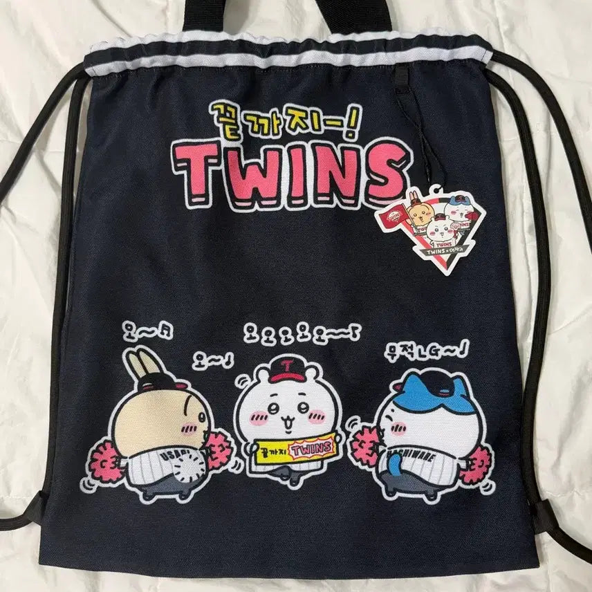 [BUNJANG] LG Twins Cheeikawa Hachiware Usagi Gym Sack Bag / 엘지트윈스 엘지 먼작귀 짐색 가방 굿즈 엠디 치이카와 하치와레 우사기