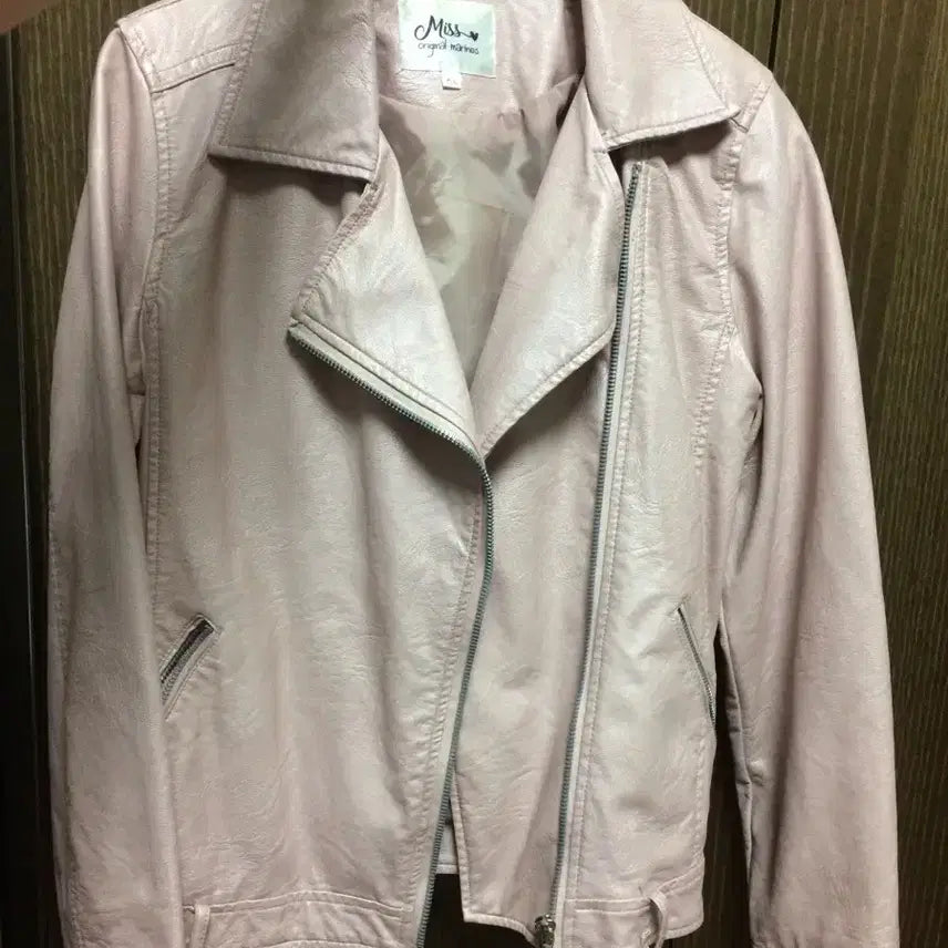 [BUNJANG] Baby Pink Leather Jacket / 영국 가죽자켓 베이비핑크