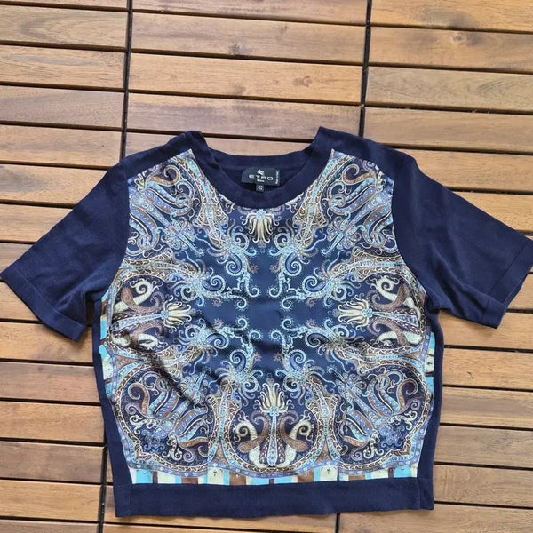 [BUNJANG] Etro Paisley Short-Sleeve Knit Top Size 42 / (에트로) 페이즐리 반팔 니트42