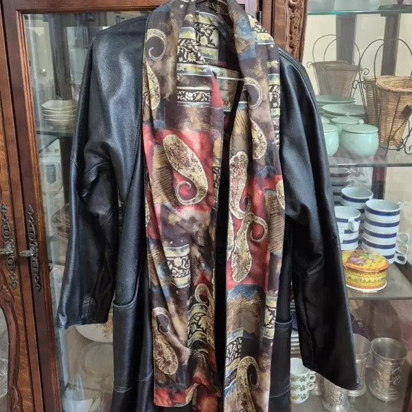 [BUNJANG] Black Leather Long Jacket / 블랙 가죽 롱자켓