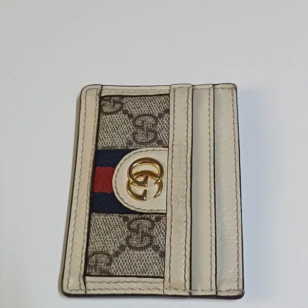 [BUNJANG] Gucci Card Holder Beige/White / 구찌 카드지갑 베이지/화이트