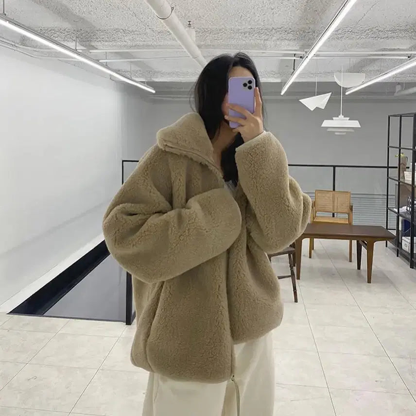 [BUNJANG] Frost Jay Dumble Zip-up Jacket Beige / 프로스트제이 데이트 덤블 집업
