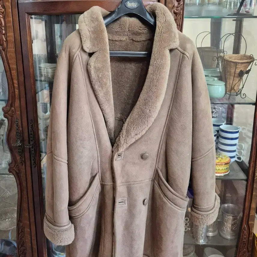 [BUNJANG] Sheepskin Shearling Long Coat / 양털 무스탕 롱코트