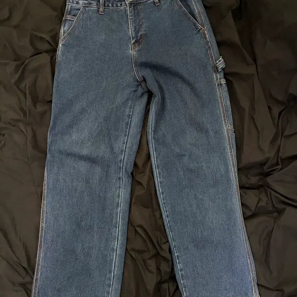 [BUNJANG] Musinsa Standard Denim Wide Carpenter Pants Medium Indigo Size 32 / 무신사스탠다드 데님 와이드 카펜터 팬츠 미디엄 인디고 32