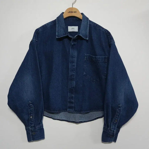 [BUNJANG] AMI Alexandre Mattiussi Cropped Denim Shirt Jacket / (정품)아미 AMI 크롭 데님 셔츠 자켓