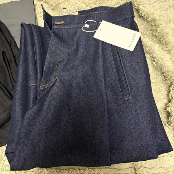 [BUNJANG] Begin 202 One-Tuck Wide Fit Denim Pants [Indigo] / 비긴202 원턱 와이드 라이크 데님 팬츠 [인디고] 새상품