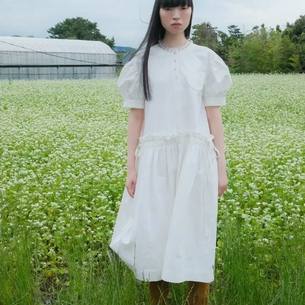 [BUNJANG] Fleta Lovely Puff Sleeve Ruffle Dress / 플레따