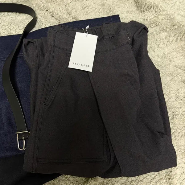 [BUNJANG] Begin One Tuck Wide Baker Pants Melange Charcoal / 비긴 202 원 턱 와이드 베이커 팬츠 Melange Charcoal