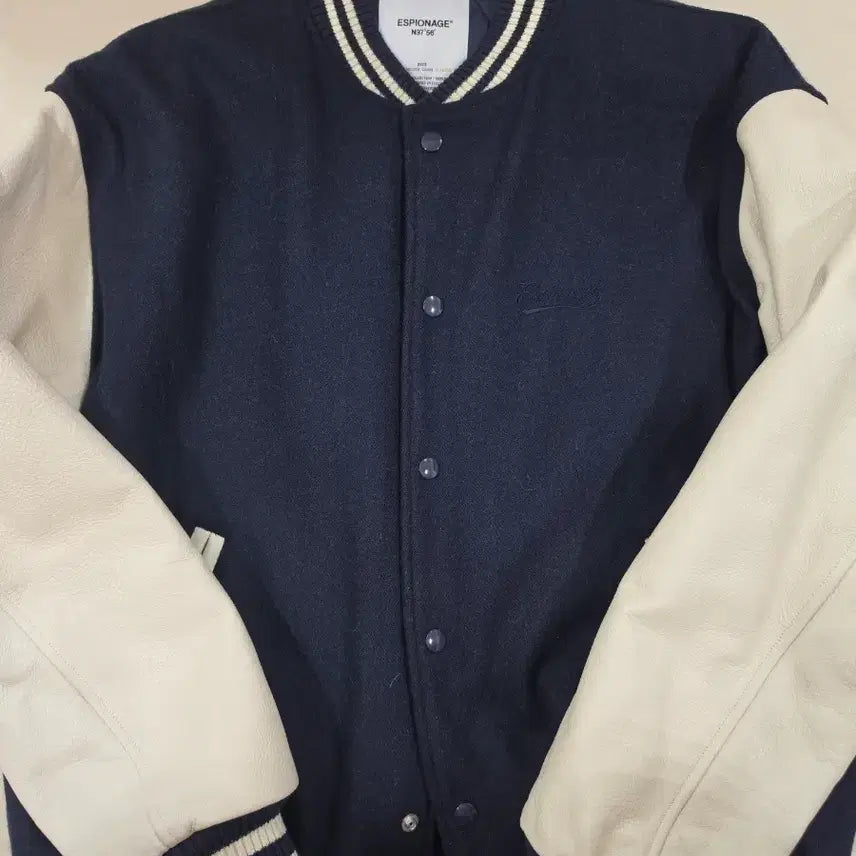 [BUNJANG] Espionage Varsity Jacket XL Navy/Ivory / (최종가격) 에스피오나지 바시티재킷 XL