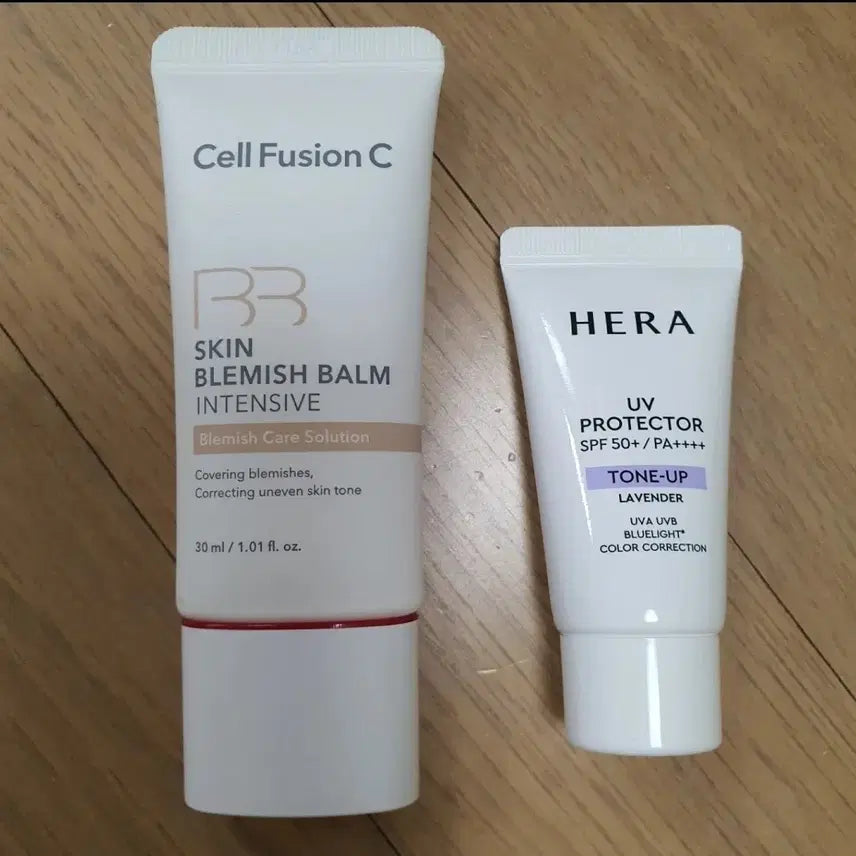 [BUNJANG] Cell Fusion C Blemish Balm Intensive Light BB Cream + Hera UV Protector Tone-Up Lavender Sun Cream / 셀퓨전씨 블레미쉬밤 라이트 비비크림 + 헤라 라벤더 톤업 선크림