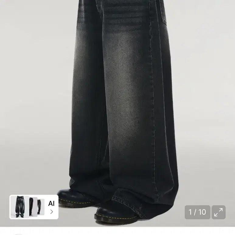 [BUNJANG] Signature Balloon Fit Curved Denim Pants Black / 시그니처 벌룬핏 커브드 데님 팬츠 블랙