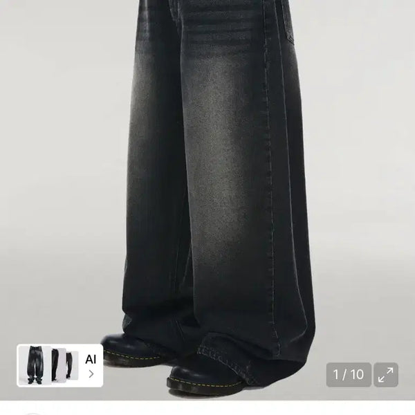 [BUNJANG] Signature Balloon Fit Curved Denim Pants Black / 시그니처 벌룬핏 커브드 데님 팬츠 블랙