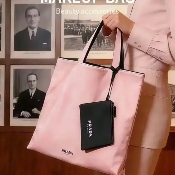 [BUNJANG] PRADA BEAUTY Double-Sided Eco Bag Pouch Set Pink & Black / 프라다뷰티  양면 에코백 핑크