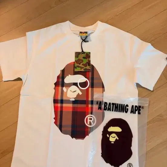 [BUNJANG] BAPE Check Camo Baby Milo Short Sleeve T-Shirt / 베이프 체크 카모 베이비마일로 반팔 티셔츠