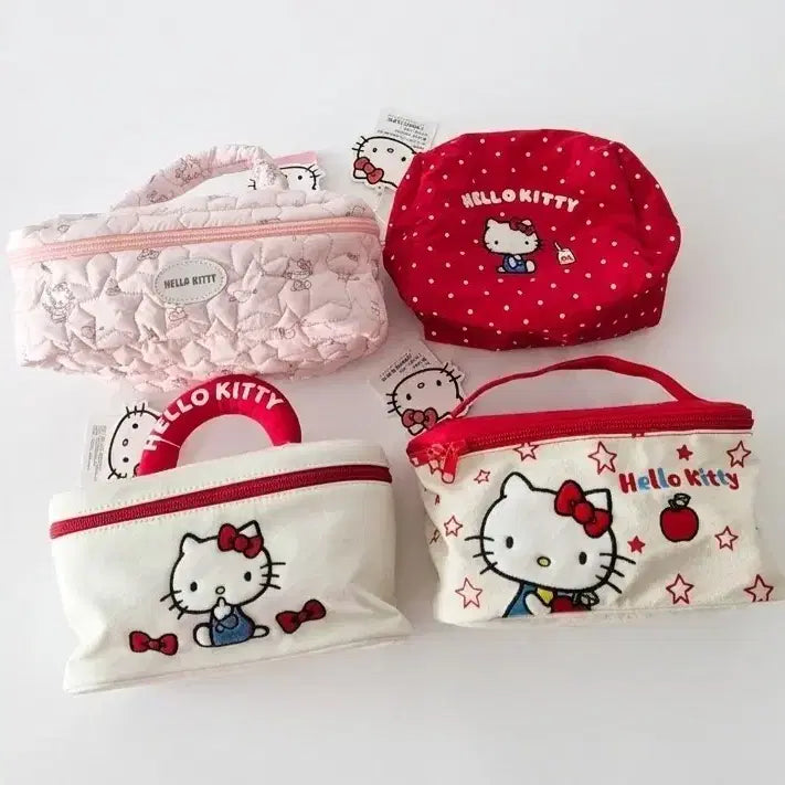 [BUNJANG] Sanrio Hello Kitty Pouch Set (4 Types) / 새상품 산리오 헬로키티 파우치 가방 4종 세트