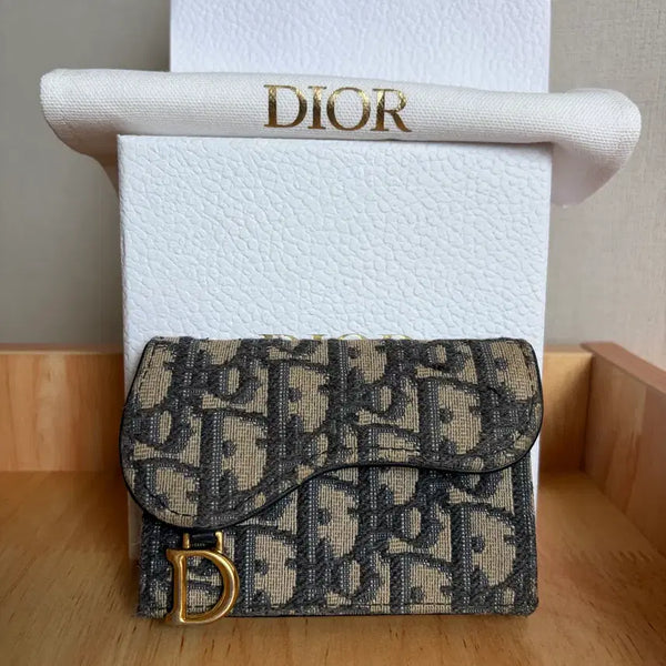 [BUNJANG] Dior Saddle Oblique Bifold Wallet / [S+급/금장최상] 디올 새들 오블리크 반지갑