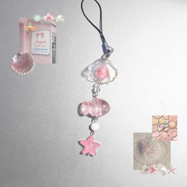 [BUNJANG] Iridescent Shell, Fish, and Star Charm Keychain / 핑크영롱 조개 물고기 별 키링