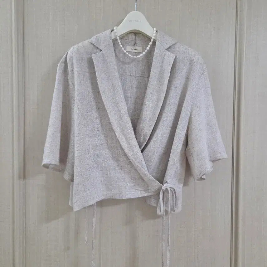 [BUNJANG] The Wave Linen Short Sleeve Jacket / 더웨이브 고급스런 린넨 반팔자켓