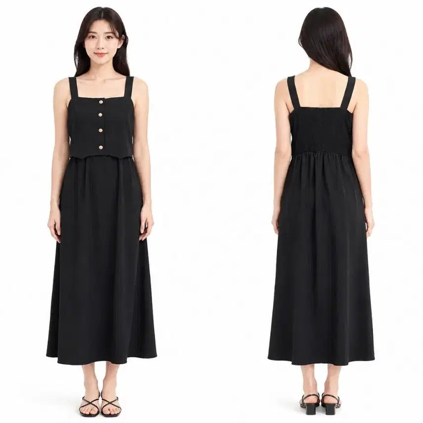 [BUNJANG] The Tilbury Black Camisole Dress / 더틸버리 블랙 나시 원피스