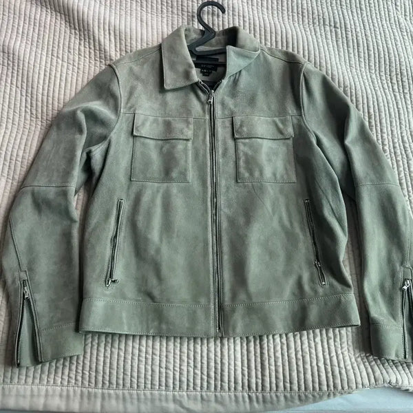 [BUNJANG] Jill Stuart Suede Jacket / [M] 질스튜어트 그레이 스웨이드 자켓