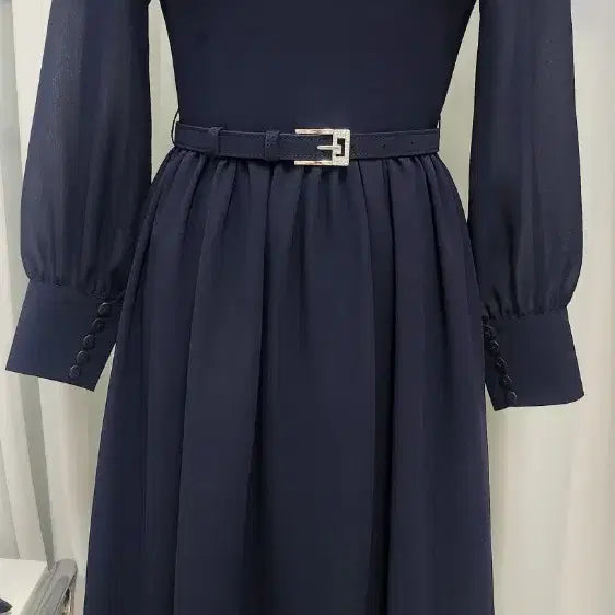 [BUNJANG] Waistline Chiffon Dress / 허리포인트  쉬폰 원피스 (44~날씬55)